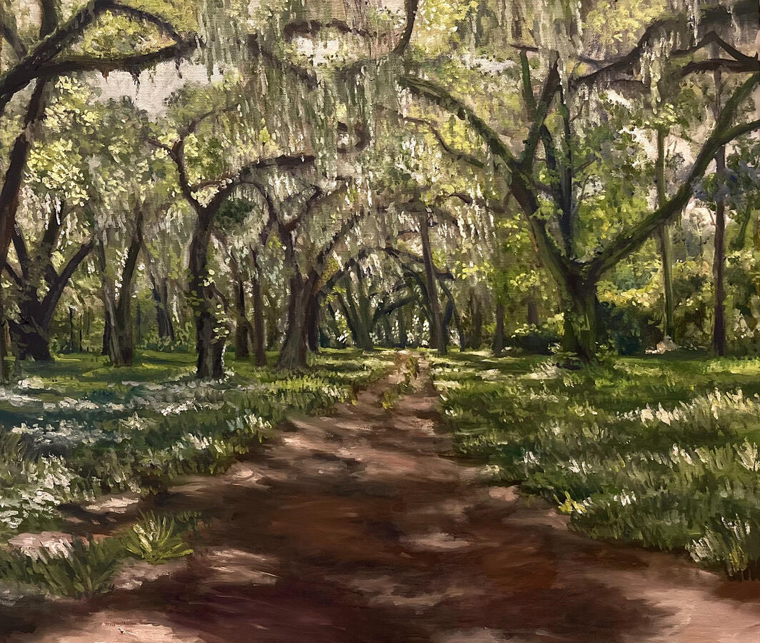 Under the Spanish Moss. 18x24x1 1/8" Oil on canvas. Unvailable. 2024