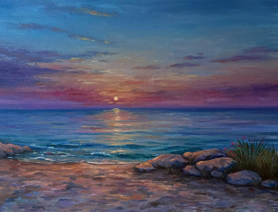 Midnight Sun, Oil on Canvas, 18x24x2" 2026. Available.