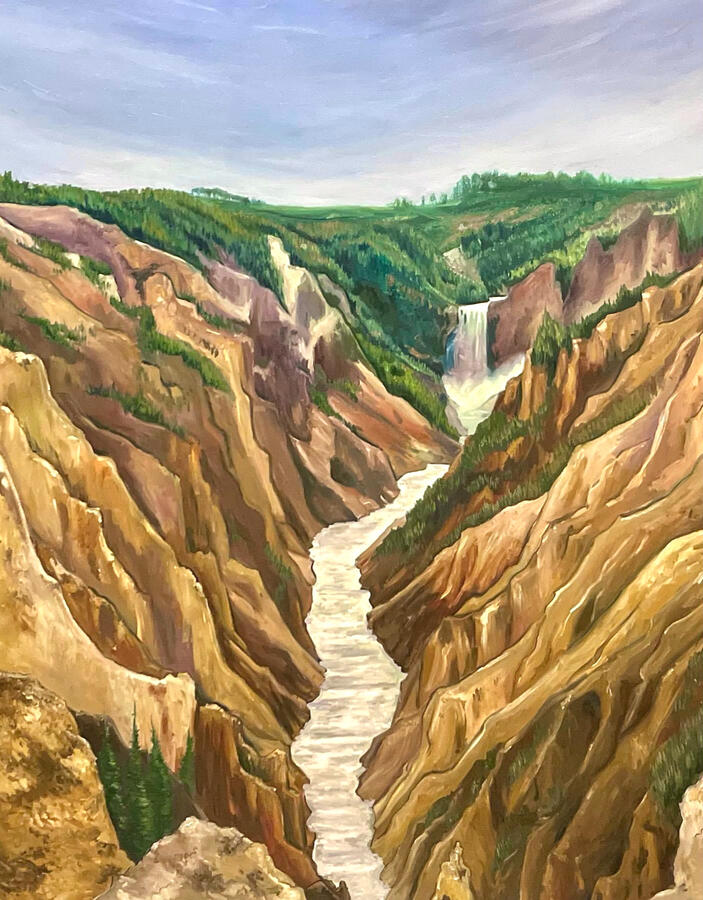 Artist Point, Yellowstone Falls. 80x60x2" oil on canvas. Unavailable. 2023