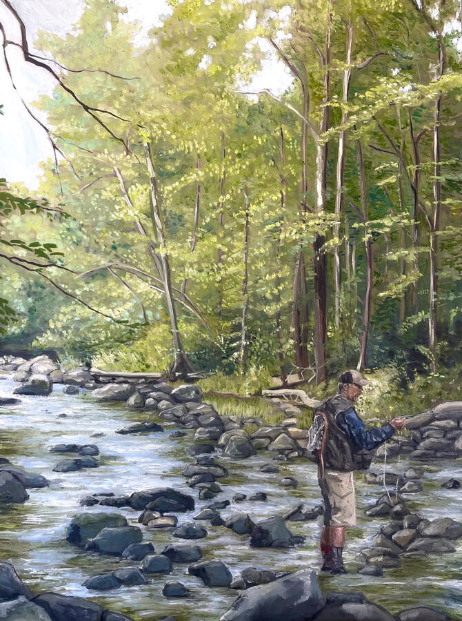 Fishin' With Pop's, oil on canva, 2023.